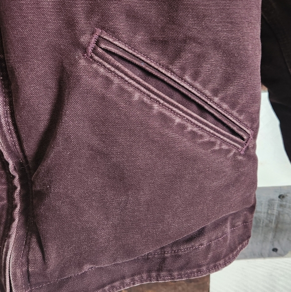 Carhartt Y2K Purple Brown Heavy Hooded Chore Utility Coat RN 14806 Size Small - Picture 6 of 14